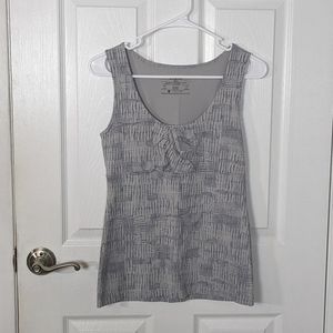 Patagonia Bandha Twist Front Tank Top‎ in Grey Hatch Print Women's Size Small